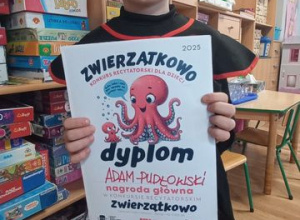 Nagroda główna dla Adasia w konkursie "Zwierzątkowo"