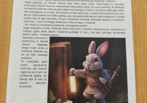 "Bajka o dzielnym króliczku i potworze spod łóżka".