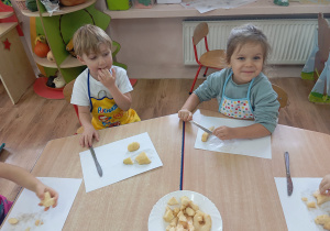 Tuptusie pieką ciasto z owocami
