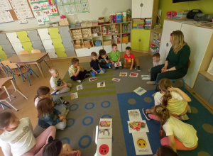 "Zdrowy przedszkolak" - zajęcia prowadzone przez p. Pedagog.