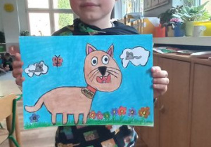 Adaś wykonał pracę do piosenki "A czemu kot?"