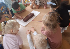 Tuptusie pieką ciasto z owocami