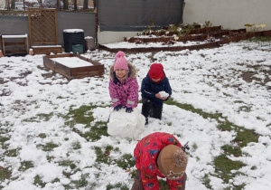Zabawy Tuptusiów na śniegu