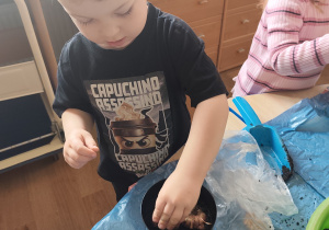 Dzieci sadzą swoje roślinki