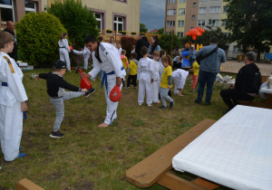Pokaz taekwondo podczas spartakiady